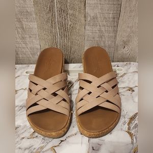 🌷👡Skechers Mauve PInk Women's Arch Fit Beverlee Sandal Wedge Size 10👡